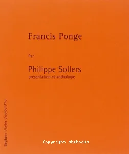 Francis Ponge (éd. Seghers)