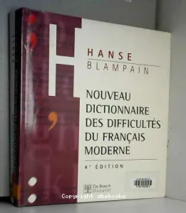 Nouveau dictionnaire des difficultés du français moderne